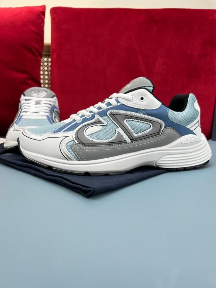 Dior B30 SNEAKER Light Blue Mesh and Blue, Gray and White Technical Fabric