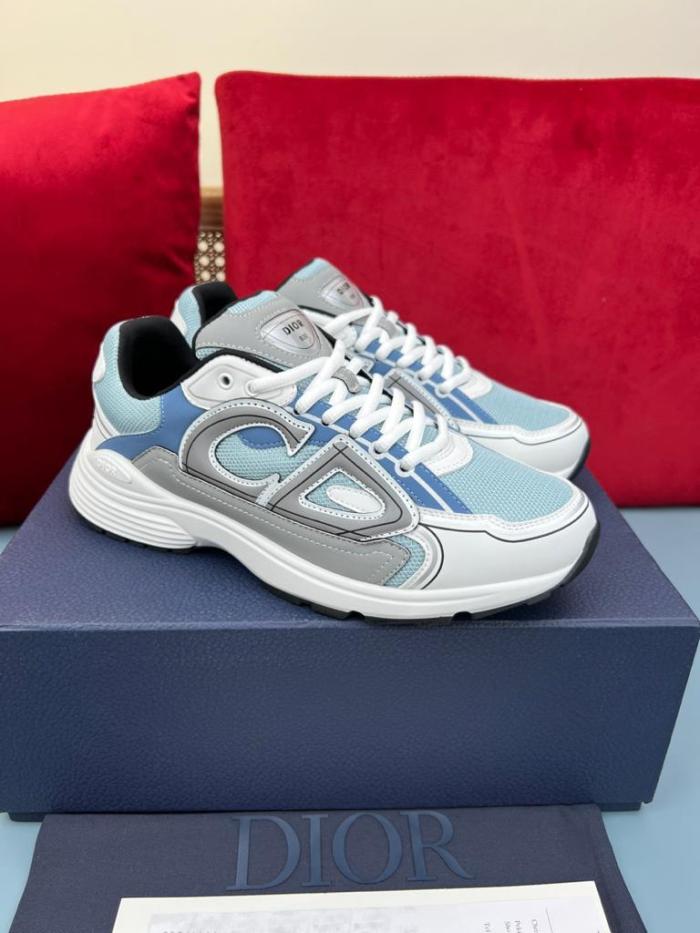 Dior B30 SNEAKER Light Blue Mesh and Blue, Gray and White Technical Fabric