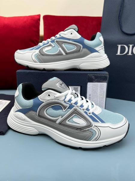 Dior B30 SNEAKER Light Blue Mesh and Blue, Gray and White Technical Fabric
