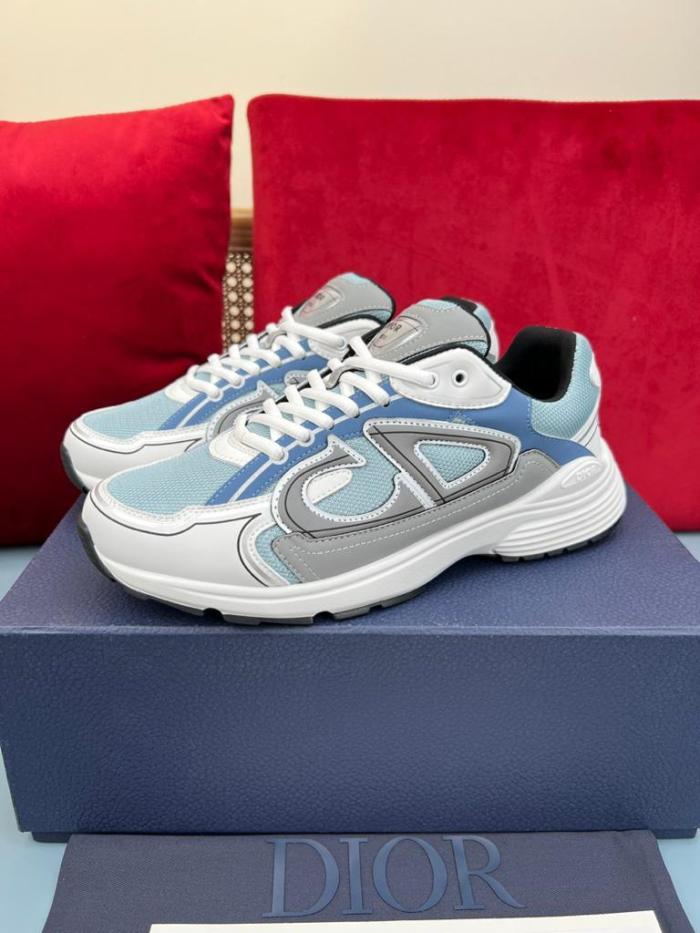 Dior B30 SNEAKER Light Blue Mesh and Blue, Gray and White Technical Fabric