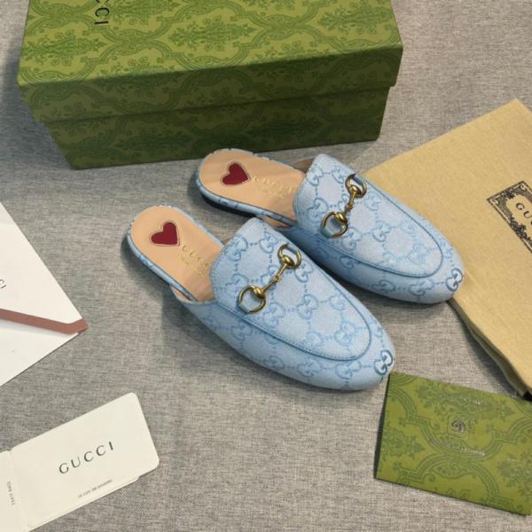 GUCCI Closed Toe Slippers Women's Blue