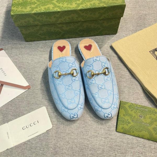 GUCCI Closed Toe Slippers Women's Blue