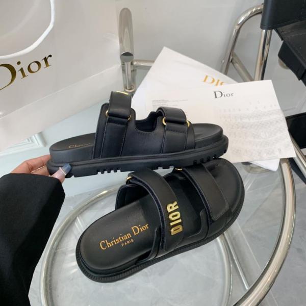 DIOR DIORACT SLIDE Black Lambskin