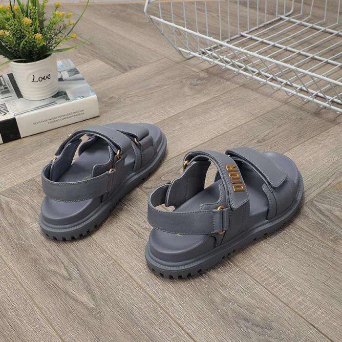 DIOR DIORACT SANDAL Gray Stone Lambskin