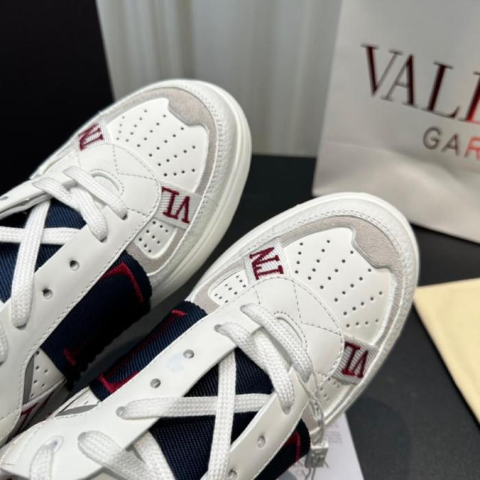 Valentino Garavani VL7N Low-Top Calfskin WHITE MARINE CERISE