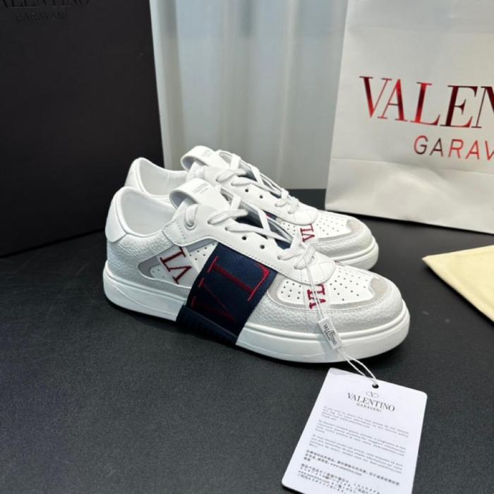 Valentino Garavani VL7N Low-Top Calfskin WHITE MARINE CERISE