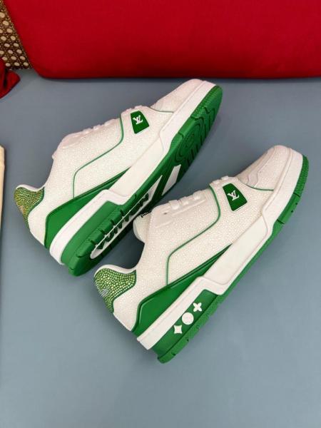 Louis Vuitton LV Trainer Green Strass