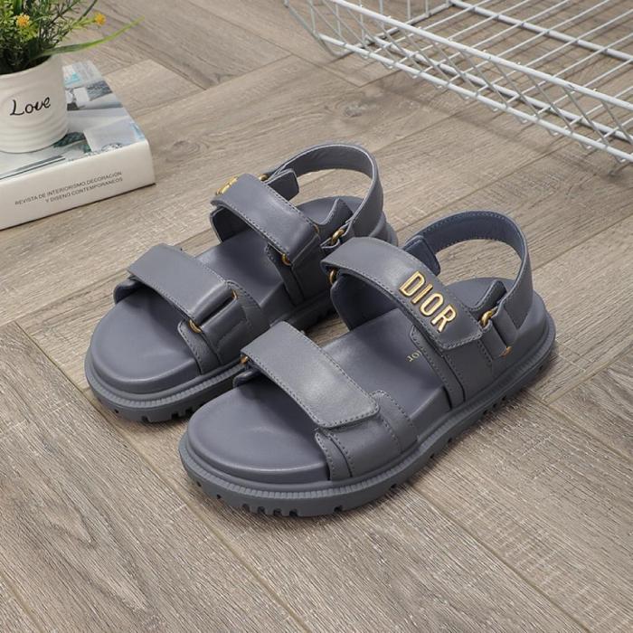 DIOR DIORACT SANDAL Gray Stone Lambskin
