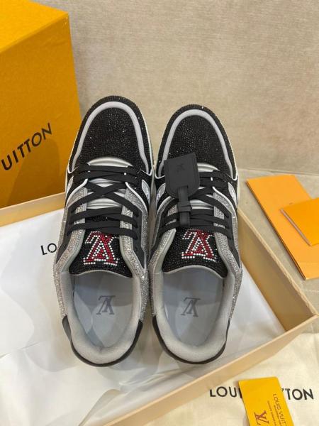 Louis Vuitton LV Trainer Black Grey Crystal