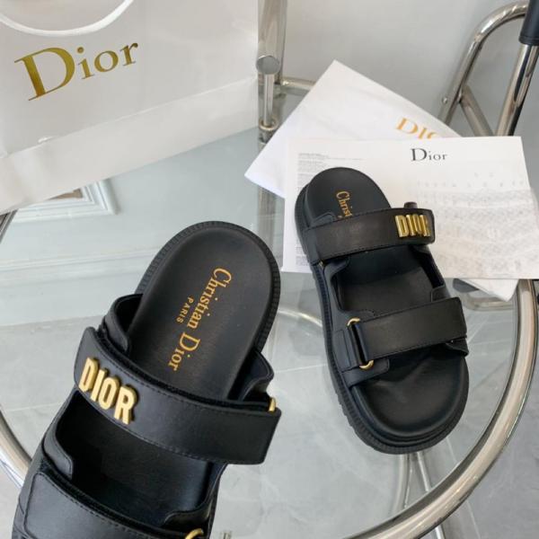 DIOR DIORACT SLIDE Black Lambskin