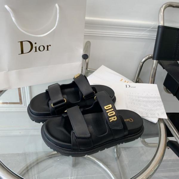 DIOR DIORACT SLIDE Black Lambskin