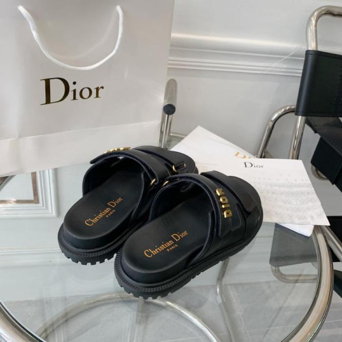 DIOR DIORACT SLIDE Black Lambskin