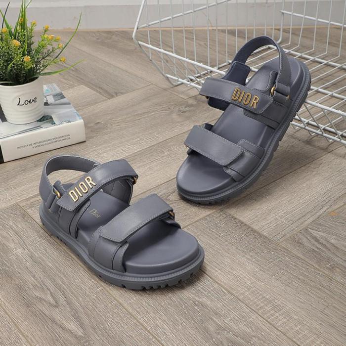 DIOR DIORACT SANDAL Gray Stone Lambskin