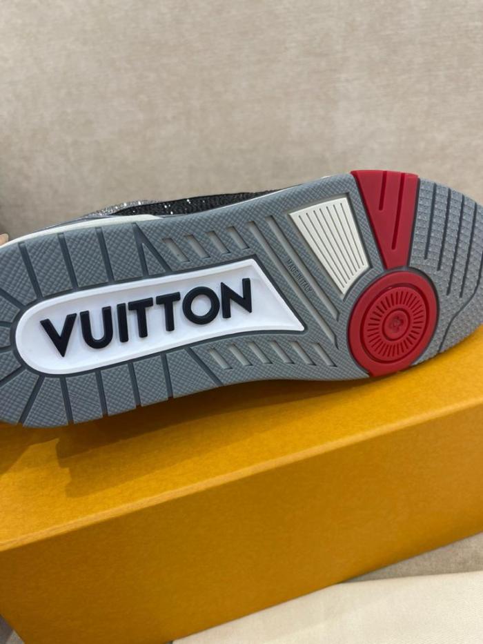 Louis Vuitton LV Trainer Black Grey Crystal