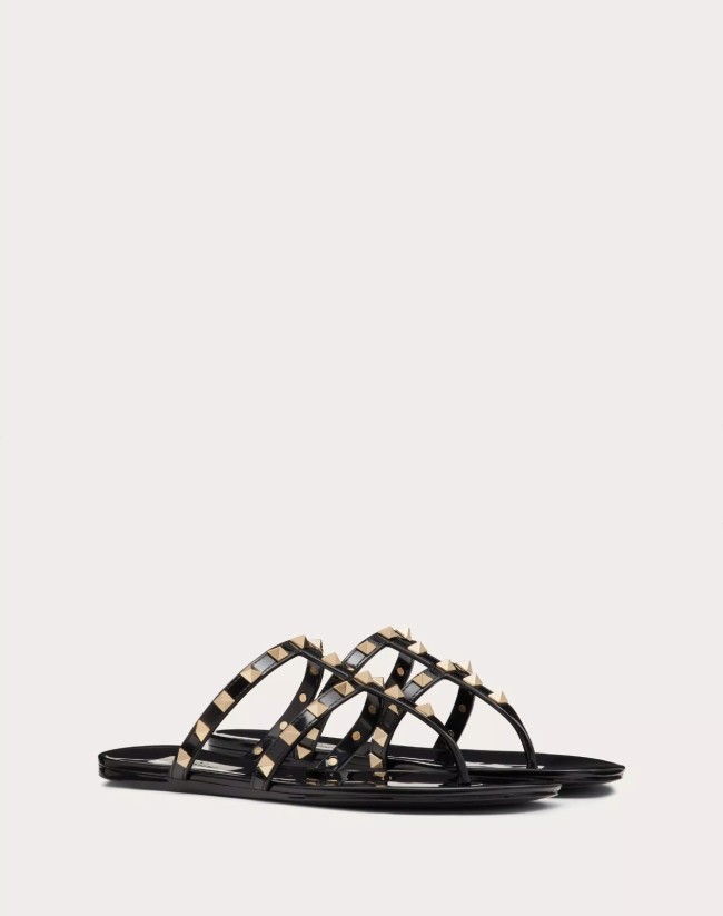 Valentino Garavani Rockstud rubber sandal BLACK