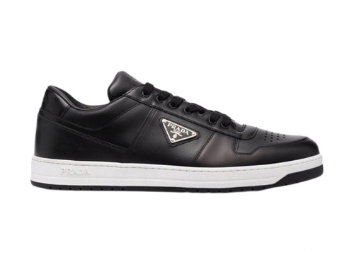 Prada Downtown Low Top Sneakers Leather Black Black White