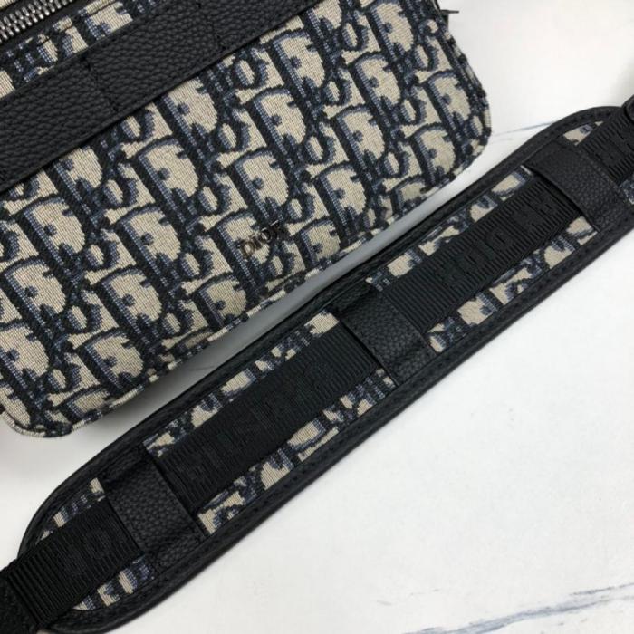 Dior Safari Bag with Strap Beige and Black Dior Oblique Jacquard 1ESPO206YKY_H27E size 22*5*15 cm