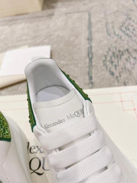 Alexander McQueen Crystal-embellished Oversized Sneaker in White/acid Green
