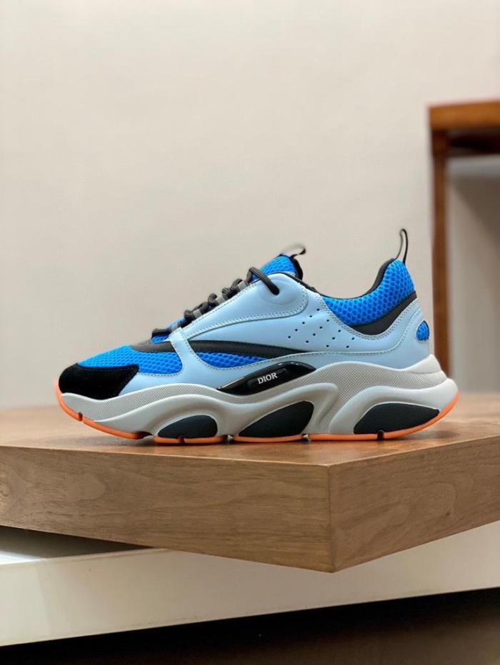 Dior B22 Blue Technical Mesh Light Blue Grey Orange