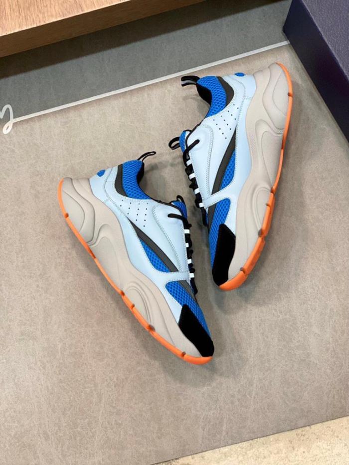 Dior B22 Blue Technical Mesh Light Blue Grey Orange