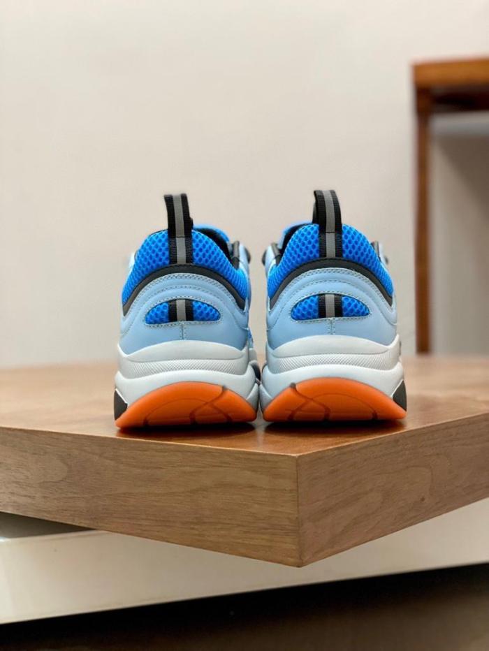 Dior B22 Blue Technical Mesh Light Blue Grey Orange