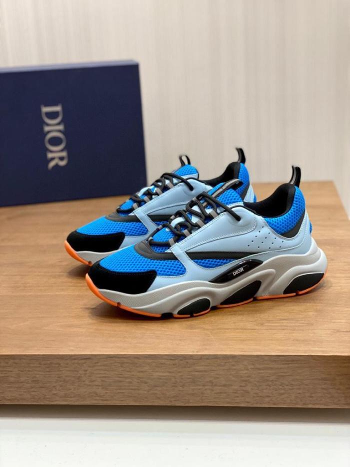 Dior B22 Blue Technical Mesh Light Blue Grey Orange