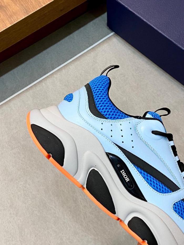 Dior B22 Blue Technical Mesh Light Blue Grey Orange