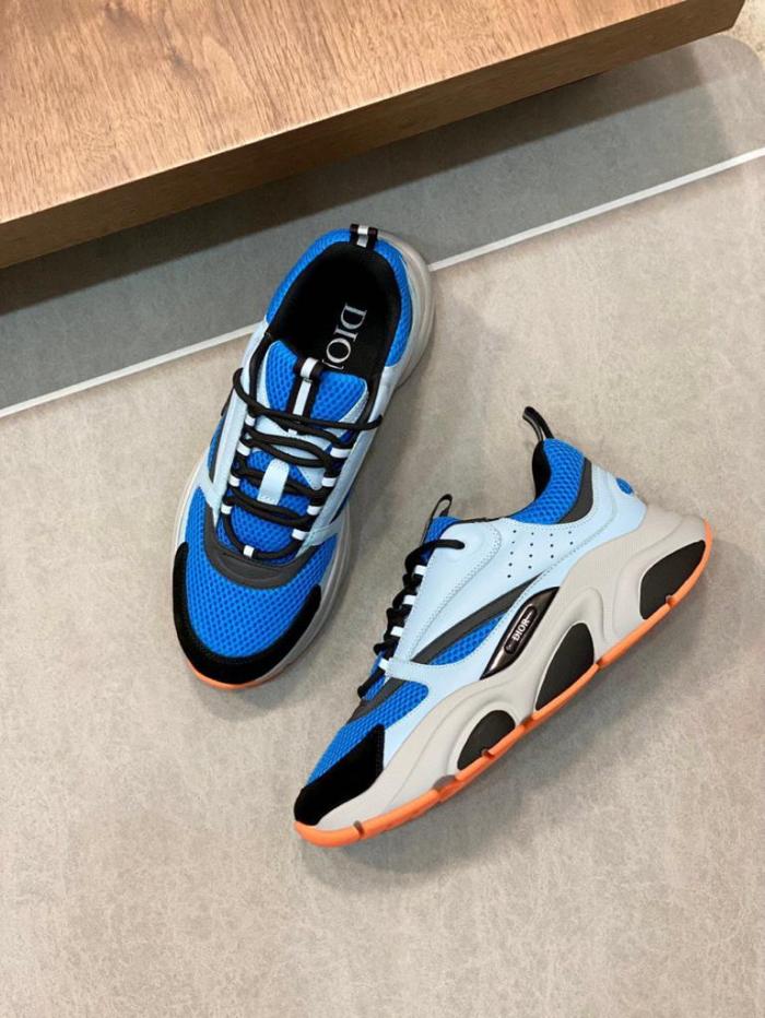 Dior B22 Blue Technical Mesh Light Blue Grey Orange