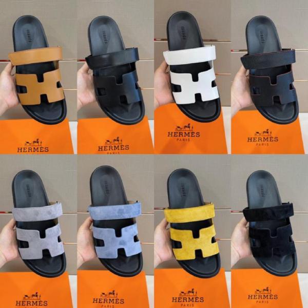 Hermes Chypre sandal black suede