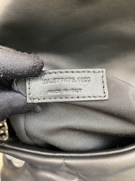 SAINT LAURENT LOULOUPUFFER Sheepskin Cloud Bag, Pillow Bag, Crossbody Bag, Shoulder Bag Medium Women's Black 577475-1EL00-1000 size L35*W13.5*H23cm