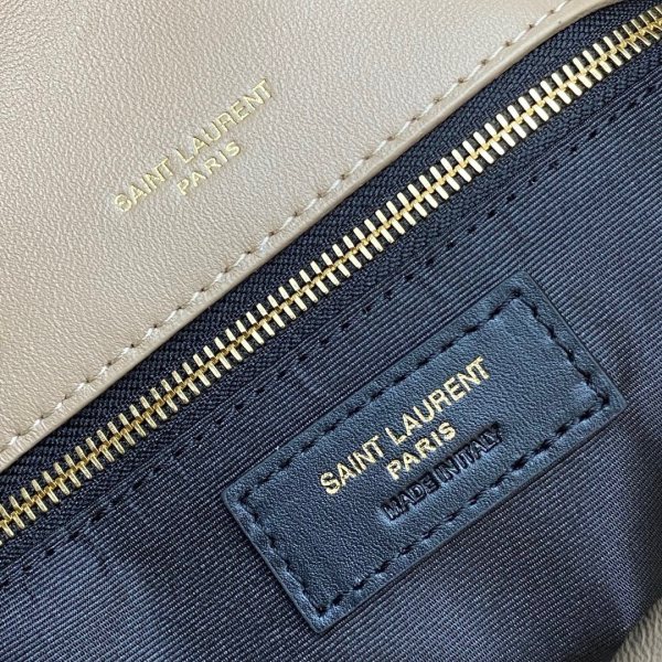 SAINT LAURENT LOULOU Lambskin Puffer Cloud Bag, Pillow Bag, Chain Shoulder Bag, Crossbody Bag Women's Beige 577475-1EL07-9141 size L35*W13*H25