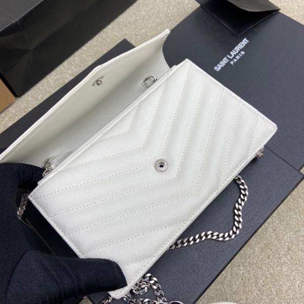 SAINT LAURENT Envelope Crossbody Bags 393953-BOW02-9207 size 19*12*3.5cm