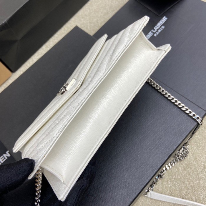 SAINT LAURENT Envelope Crossbody Bags 393953-BOW02-9207 size 19*12*3.5cm