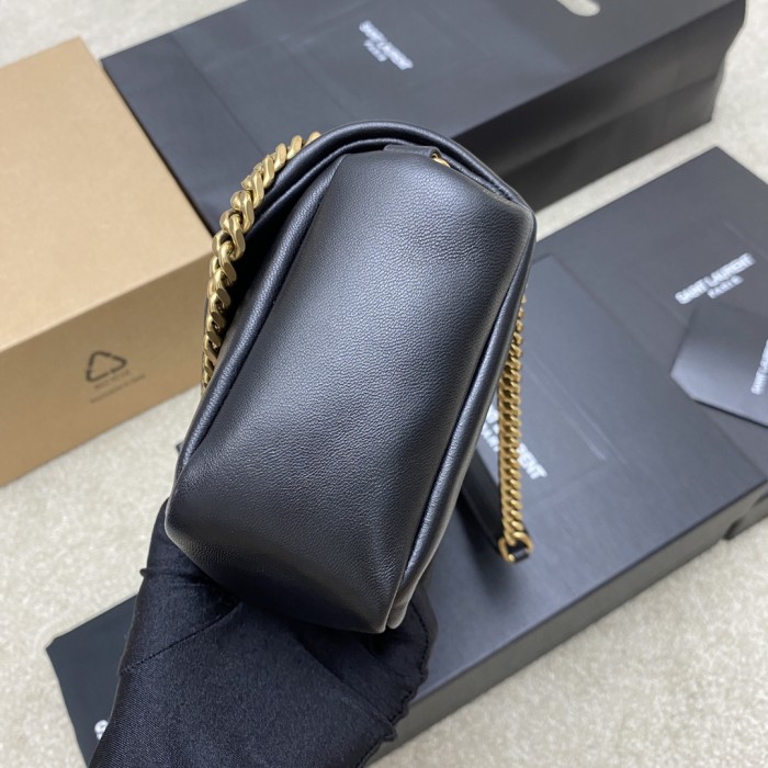 SAINT LAURENT Sheepskin Envelope Bag, Portable Crossbody Bag, Shoulder Bag Women's Black 734153-AACQO-1000 size 26*7*14 cm
