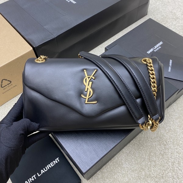 SAINT LAURENT Sheepskin Envelope Bag, Portable Crossbody Bag, Shoulder Bag Women's Black 734153-AACQO-1000 size 26*7*14 cm
