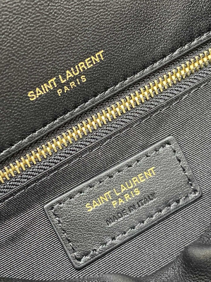 SAINT LAURENT Sheepskin Envelope Bag, Portable Crossbody Bag, Shoulder Bag Women's Black 734153-AACQO-1000 size 26*7*14 cm