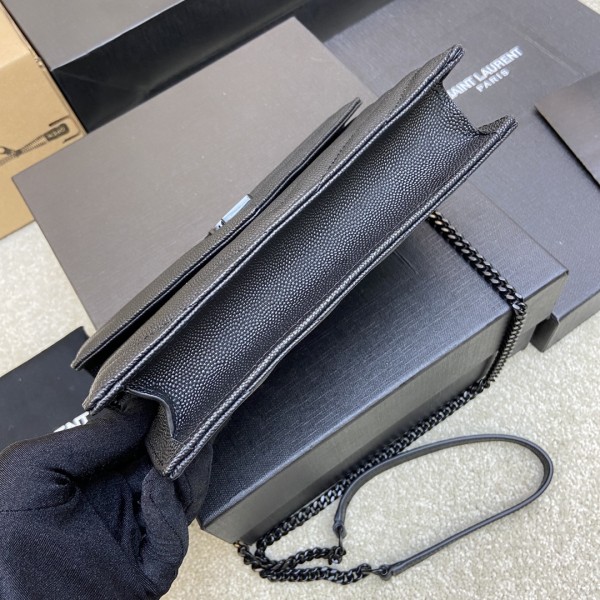 SAINT LAURENT Chain Wallet Monogram Black 393953BOW081000 size L*W*H 19*4*12.5cm