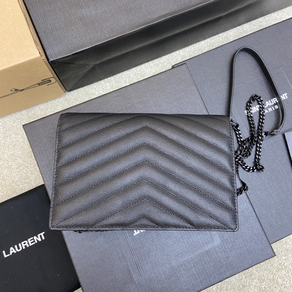 SAINT LAURENT Chain Wallet Monogram Black 393953BOW081000 size L*W*H 19*4*12.5cm