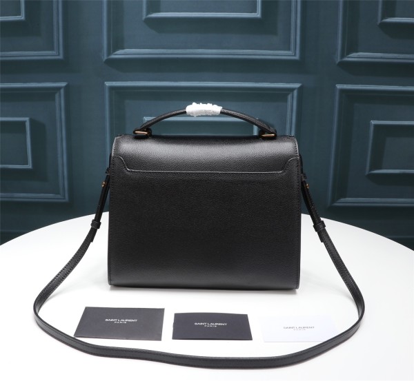 SAINT LAURENT CASSANDRA Grained Embossed Leather Crossbody Bag, Handbag, Shoulder Bag Medium Women's Black 623931BOW0W1000 size 25*12*22 cm