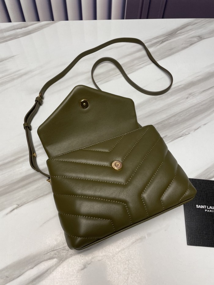 SAINT LAURENT YSL LOULOU Cow Leather Crossbody Bag, Shoulder Bag Women's Mint Green 678401-DV707-3317 size 20*7.5*14 cm