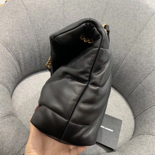 SAINT LAURENT LOULOUPUFFER Sheepskin Cloud Bag, Shoulder Bag Medium Women's Black 5774751EL071000 Black size L34.8*W13.46*H22.86cm
