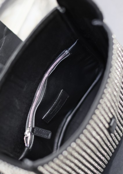 SAINT LAURENT LE5A7 Fabric With Cow Leather Hobo Bag Handbag Shoulder Bag Women's Black 716140-FAAMD-1000 size 22*8*30cm