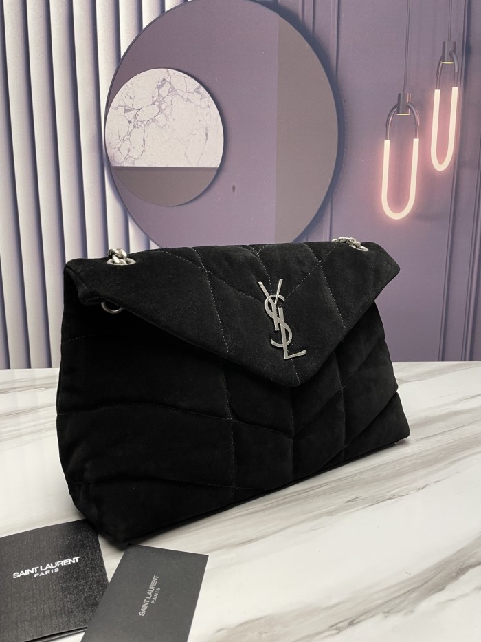 SAINT LAURENT PUFFER Shoulder Bags 577475-1U810-1000 size L35*W13.5*H23cm