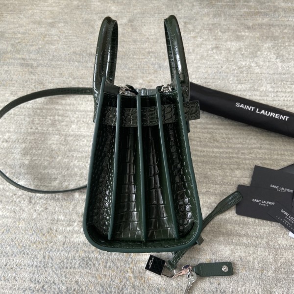 SAINT LAURENT SAC DE JOUR Calfskin Shoulder Bag Crossbody Bag Handbag Extra Mini Women's Dark Green 392035-DND1N-3045 size 21.84*10.41*17.78 cm