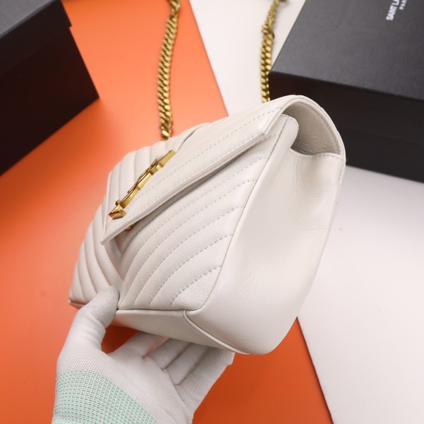 SAINT LAURENT College Quilted Medium Shoulder Bag 600279BRM079207 size 24*6.5*17 cm