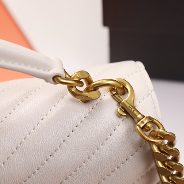 SAINT LAURENT College Quilted Medium Shoulder Bag 600279BRM079207 size 24*6.5*17 cm