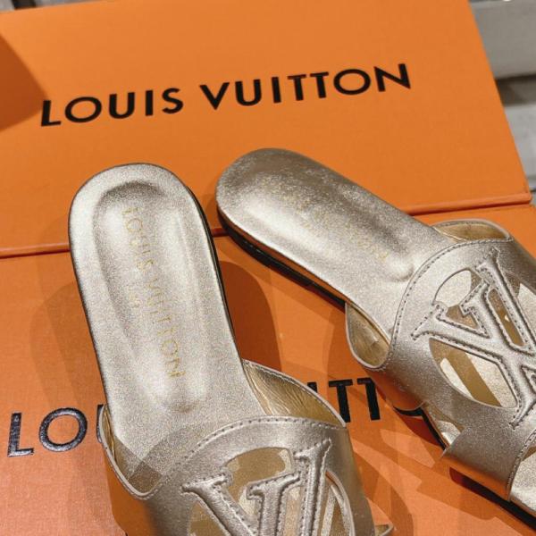 LOUIS VUITTON Isola Slide Slippers Women's Gold