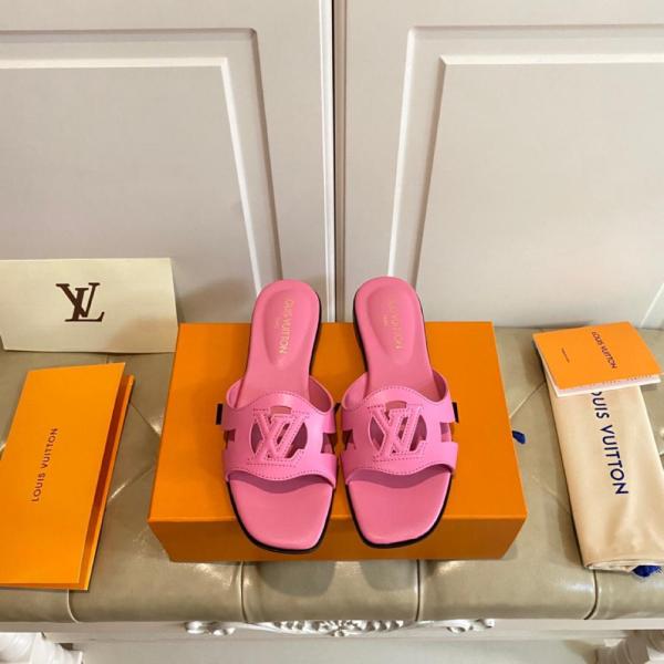 LOUIS VUITTON Isola Slide Slippers Women's Pink