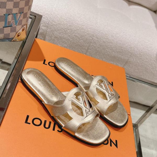 LOUIS VUITTON Isola Slide Slippers Women's Gold