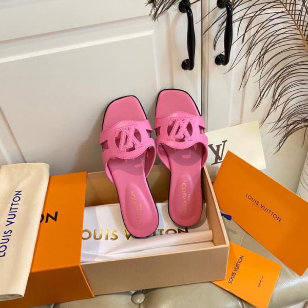 LOUIS VUITTON Isola Slide Slippers Women's Pink